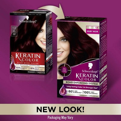 Schwarzkopf Keratin Permanent Hair Color Ruby Noir 2.08 fl oz - Imperfect Box