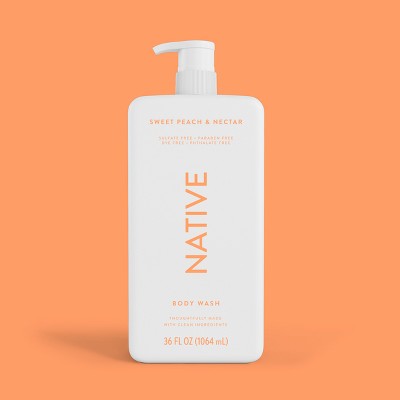 Native Body Wash for Women & Men Sweet Peach & Nectar 36 fl oz - New