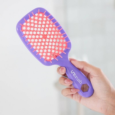 UNbrush Detangler Hair Brush Neon Purple - New