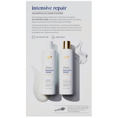 Dove Beauty Intensive Repair Shampoo & Conditioner Set for Damaged Hair 12 fl oz/ 2ct - New