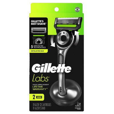 Gillette Labs Exfoliating Bar Razor + 2 Razor Blade Refills & Premium Magnetic Stand - Imperfect Box
