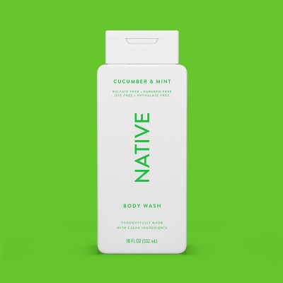 Native Body Wash for Women & Men Cucumber & Mint Sulfate Free 8 fl oz - New