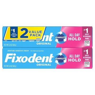 Fixodent Complete Original Denture Adhesive Cream 2.4oz/2pk - Imperfect Box
