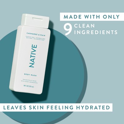 Native Body Wash for Women & Men Cashmere & Rain Sulfate Free 18 fl oz - New