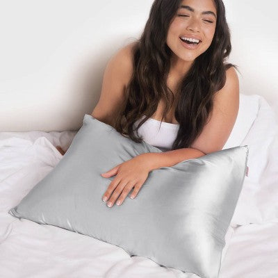 Kitsch Queen Size Satin Standard Pillowcase Silver - Imperfect Box