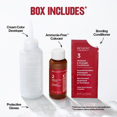 Revlon ColorSilk Permanent Hair Color with Bond Repair Complex 41 Medium Brown 4.4 fl oz - Imperfect Box