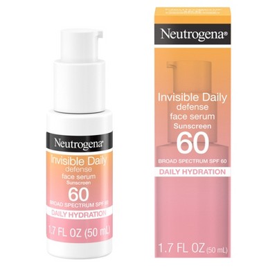 Neutrogena Invisible Daily Defense Sunscreen Face Serum SPF 60 1.7 fl oz - New