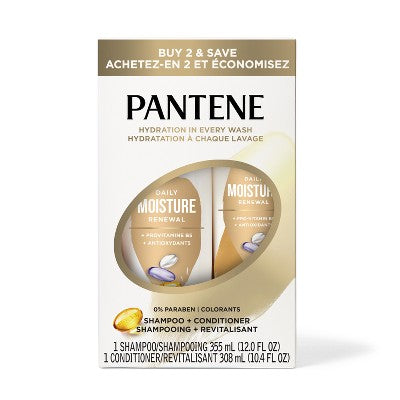 Pantene Pro-V Daily Moisture Renewal Shampoo and Conditioner Bundle 22.4 fl oz - Imperfect Box