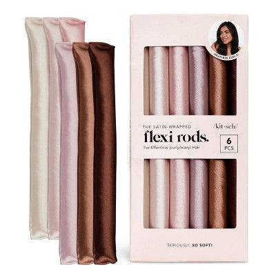 Kitsch Flexi Rods Hair Rollers Rosewood 6pk - Imperfect Box