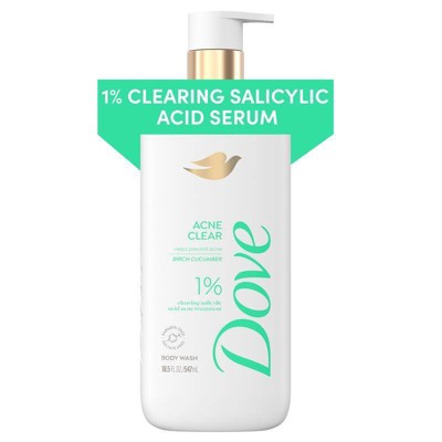 Dove Serum Body Wash with 1% Clearing Salicylic Acid Acne Clear 18.5 fl oz - Imperfect Container