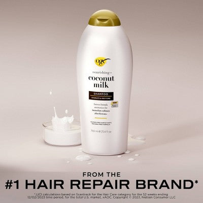 OGX Nourishing Coconut Milk Moisturizing Shampoo for Strong & Healthy Hair 25.4 fl oz - New