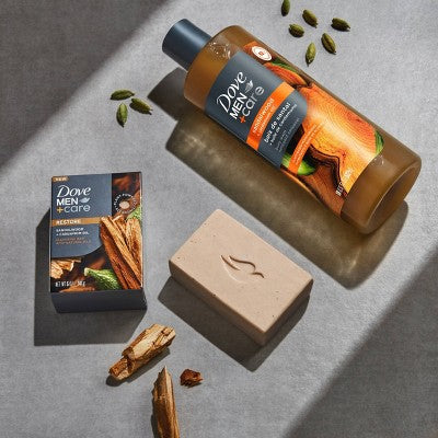 Dove Men+Care Restore Plant Based Body Wash Sandalwood & Cardamom Oil 26 fl oz - New