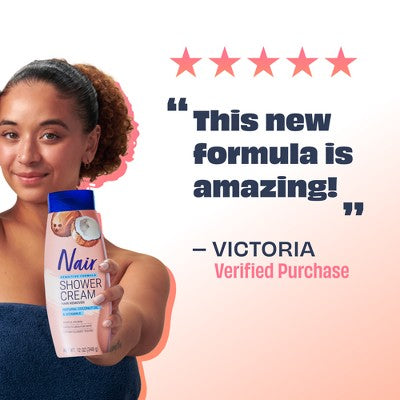Nair Hair Removal Cream - Coconut Oil 12oz - Imperfect Container