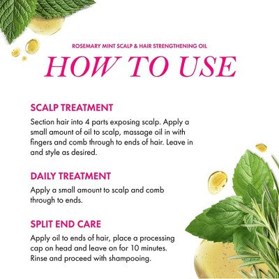 Mielle Organics Rosemary Mint Scalp & Strengthening Hair Oil 2 fl oz - New