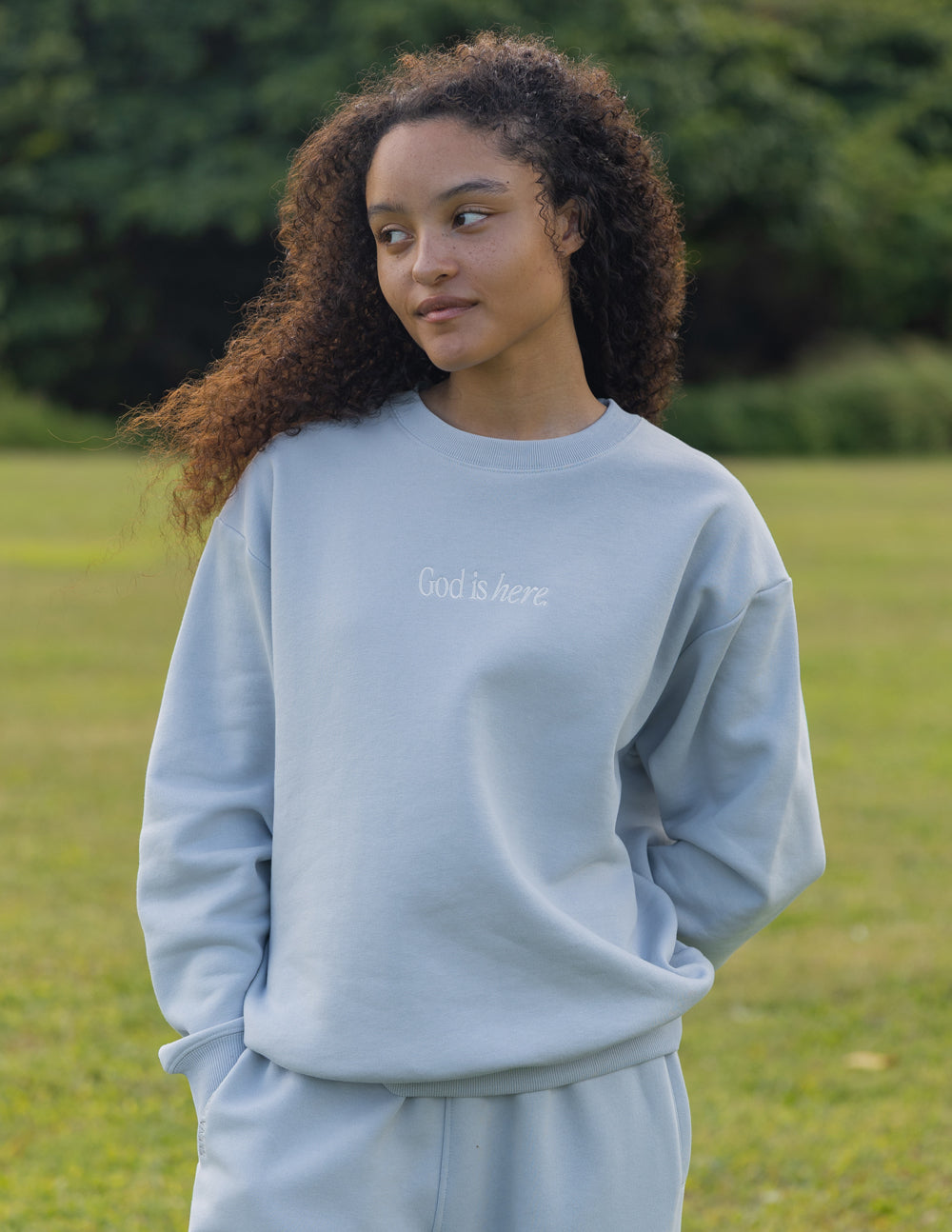 God Is Here Unisex Crewneck