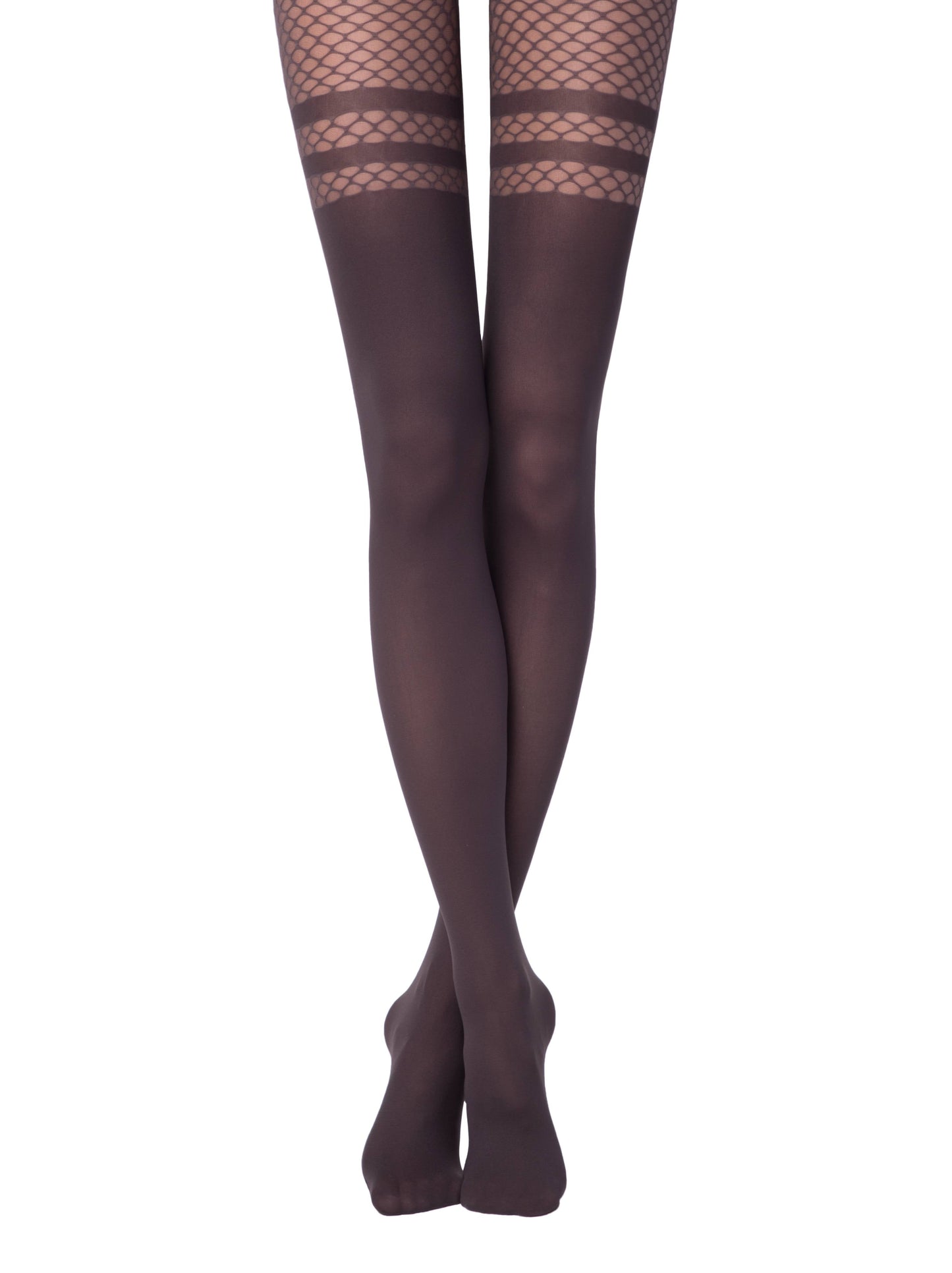 Conte Impulse 60 Den - Fantasy Women's Tights with large mesh and imitation stockings (18С-13СП)