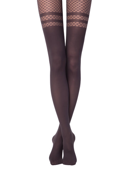 Conte Impulse 60 Den - Fantasy Women's Tights with large mesh and imitation stockings (18С-13СП)