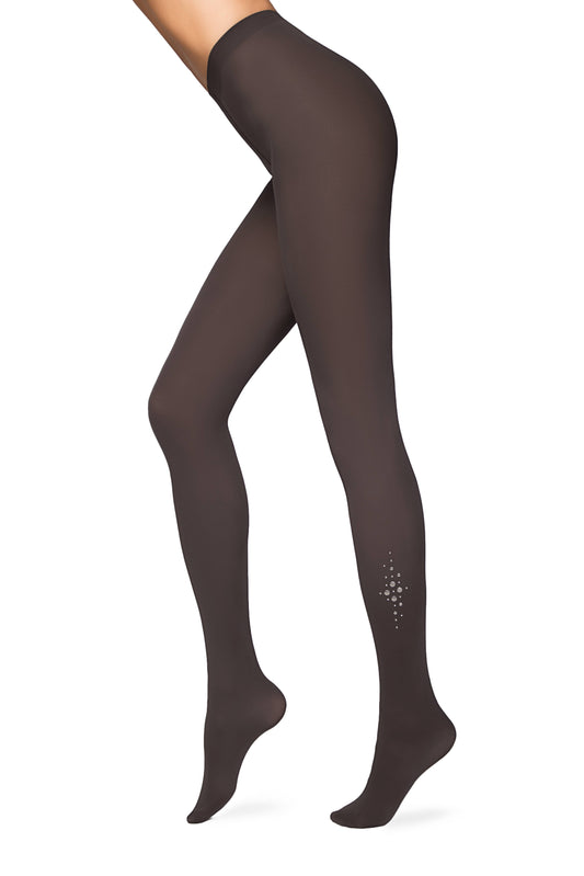 Conte Cristal 50 Den - Fantasy Opaque Women's Tights with rhinestones appliqué (16С-131СП)