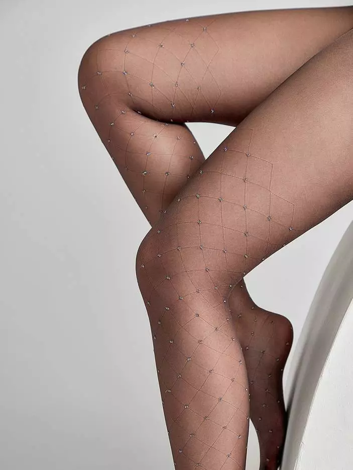 Conte Lusso 20 Den - Fantasy Thin Women's Tights with diamond pattern & lurex polka dots (20С-92СП)