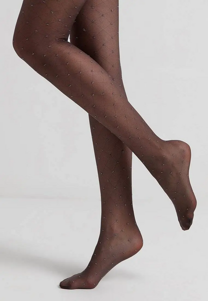 Conte Lusso 20 Den - Fantasy Thin Women's Tights with diamond pattern & lurex polka dots (20С-92СП)