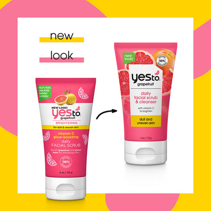 grapefruit daily facial scrub & cleanser with vitamin C to brighten dull and uneven skin