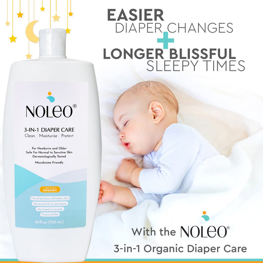 NOLEO 3-IN-1 - Diaper Rash Cream - EWG Verified -  24oz