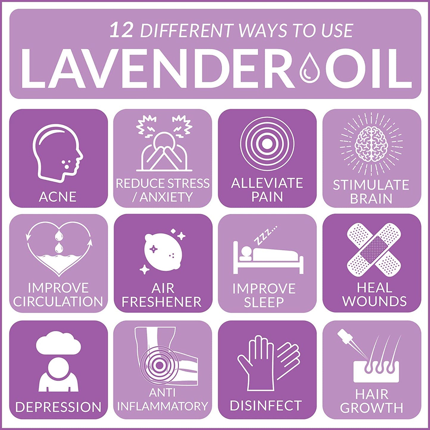3.38Oz 100ml Lavender Essential Oil Diffuser Pure Natural Plant Essential Oils Vanilla Mint Lemon Tea Tree Citronella Aroma