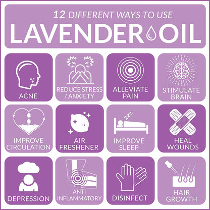 3.38Oz 100ml Lavender Essential Oil Diffuser Pure Natural Plant Essential Oils Vanilla Mint Lemon Tea Tree Citronella Aroma