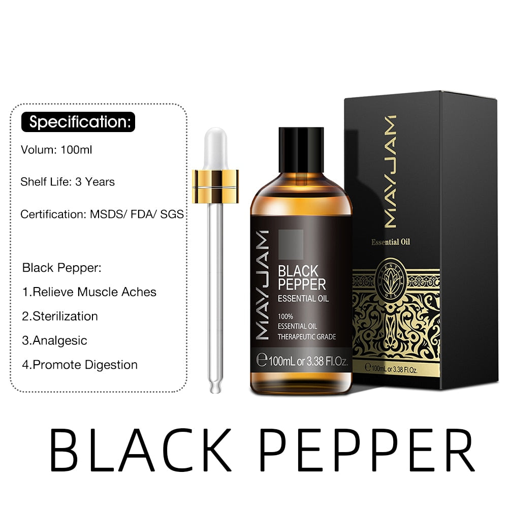 100ml Pure Natural Tea Tree Sandalwood Essential Oils Diffuser Plant Lavender Mint Vanilla Rosemary Eucalyptus Essential Oil