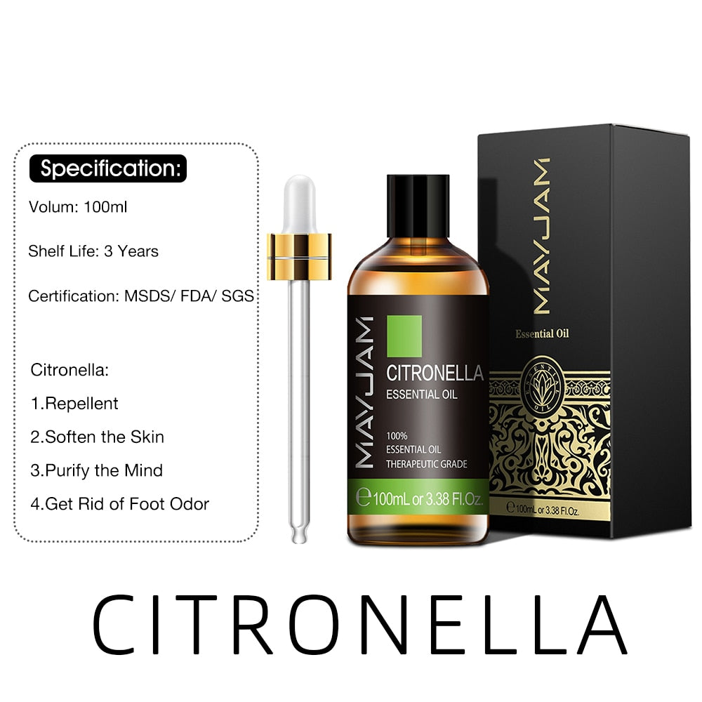 100ml Pure Natural Tea Tree Sandalwood Essential Oils Diffuser Plant Lavender Mint Vanilla Rosemary Eucalyptus Essential Oil
