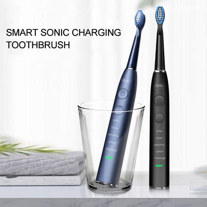 Seago Electric Sonic Toothbrush USB Rechargeable Adult 360 Days Long Battery Life with 4 Replacement Heads Gift SG-575