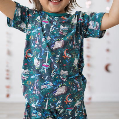 Whispered Pages 2pc Short Sleeve Lounge Set