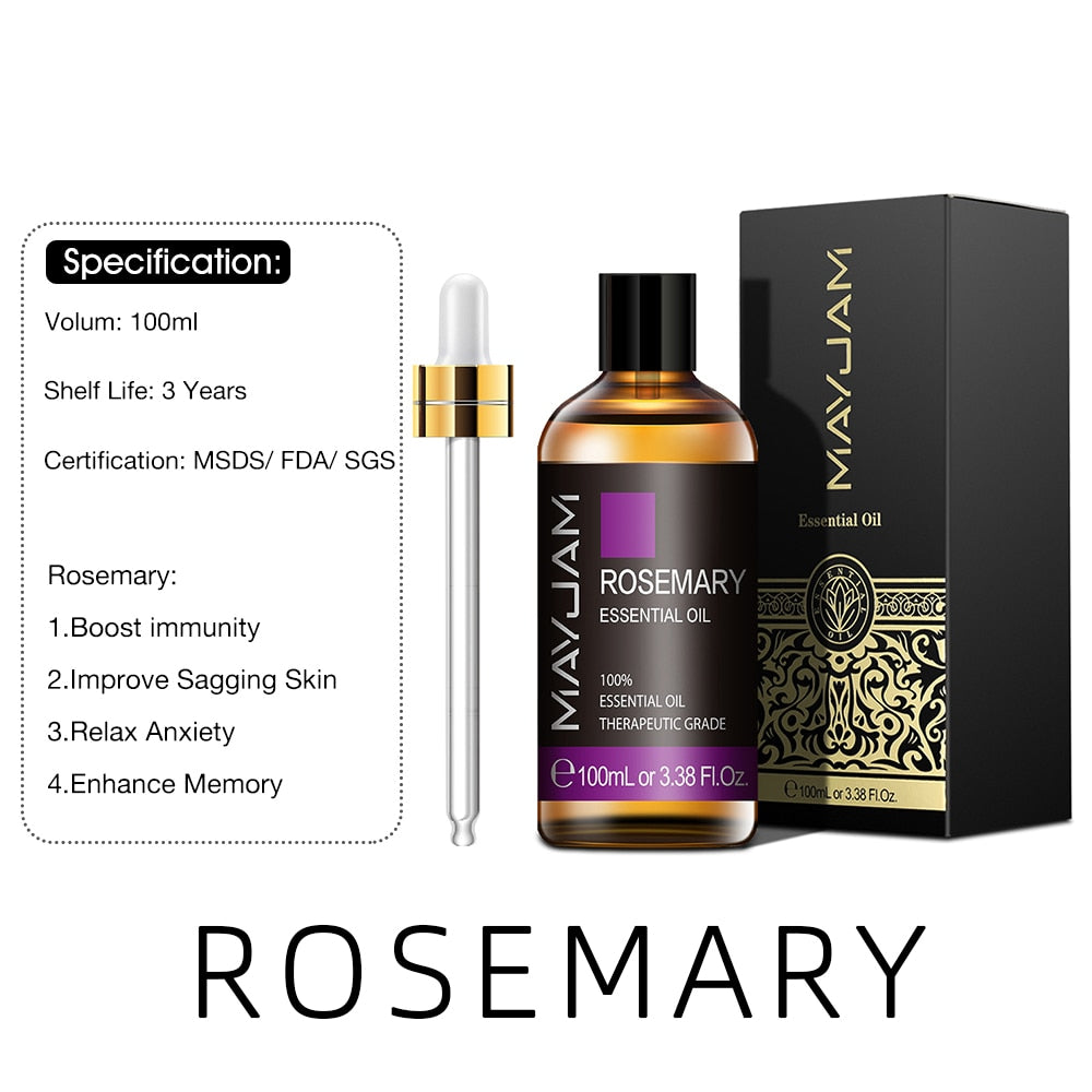 100ml Pure Natural Tea Tree Sandalwood Essential Oils Diffuser Plant Lavender Mint Vanilla Rosemary Eucalyptus Essential Oil