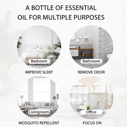 3.38Oz 100ml Lavender Essential Oil Diffuser Pure Natural Plant Essential Oils Vanilla Mint Lemon Tea Tree Citronella Aroma