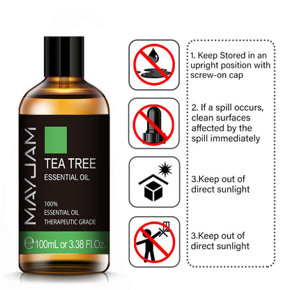 100ml Pure Natural Tea Tree Sandalwood Essential Oils Diffuser Plant Lavender Mint Vanilla Rosemary Eucalyptus Essential Oil