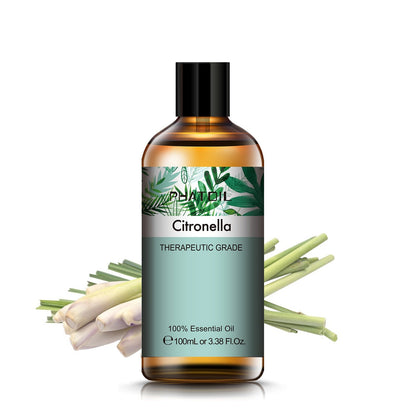 100ML Pure Natural Essential Oils Diffuser for Skin Care Rose Orange Lemon Lavender Rose Geranium Chamomile Avocado Aroma Oil