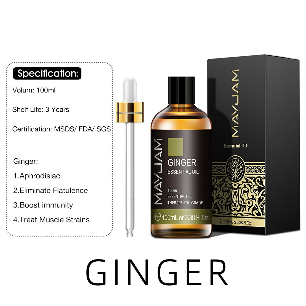 100ml Pure Natural Tea Tree Sandalwood Essential Oils Diffuser Plant Lavender Mint Vanilla Rosemary Eucalyptus Essential Oil