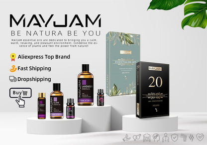 28pcs Pure Natural Essential Oils Gift Set Massage Shower Diffuser Aroma Oil Lavender Vanilla Sage Jasmine Rose Stress Relief