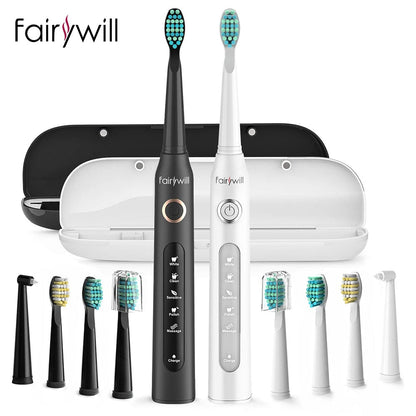 D7 Sonic Electric Toothbrushes with 5 Modes, Smart Timer, Rechargeable, and 8 Super Whitening Toothbrush Heads for Adults and Kids