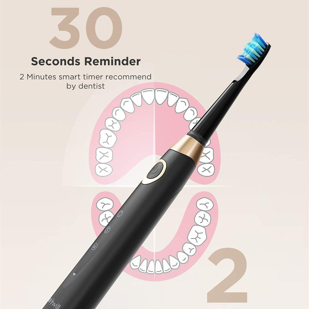 Fairywill FW-508 Sonic Electric Toothbrush Rechargeable Timer Brush 5 Modes Fast Charge Tooth Brush 8 Brush Heads for Adults