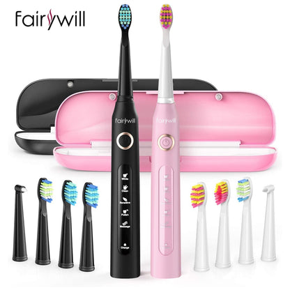 D7 Sonic Electric Toothbrushes with 5 Modes, Smart Timer, Rechargeable, and 8 Super Whitening Toothbrush Heads for Adults and Kids
