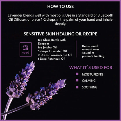 3.38Oz 100ml Lavender Essential Oil Diffuser Pure Natural Plant Essential Oils Vanilla Mint Lemon Tea Tree Citronella Aroma