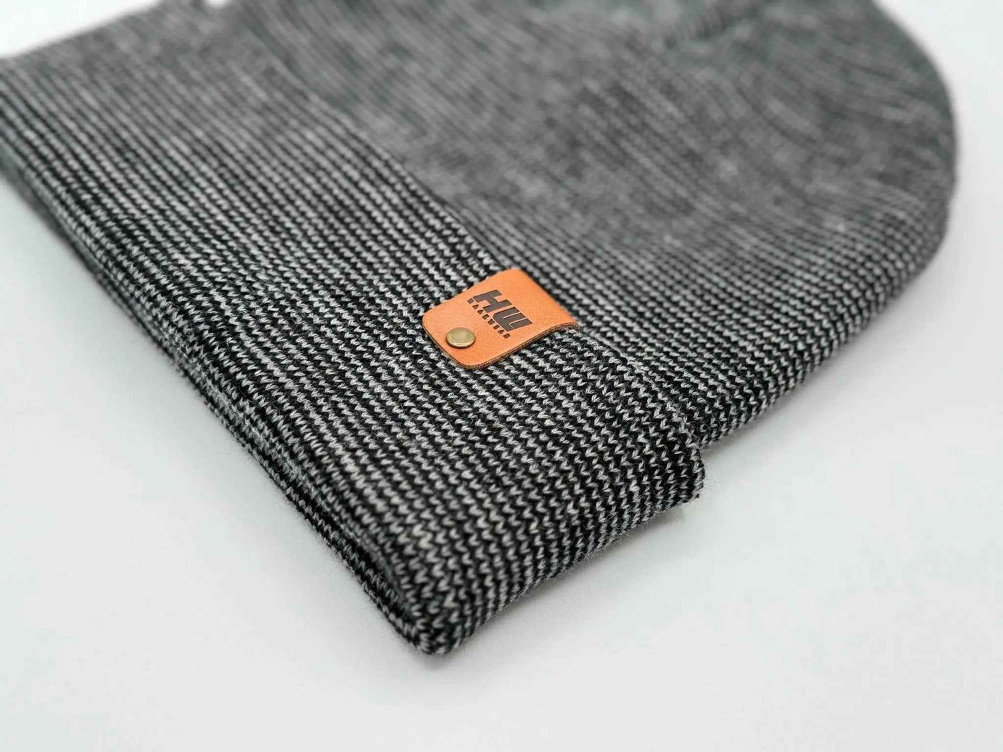 Classic Fusion Cuffed Beanie, Black and Gray