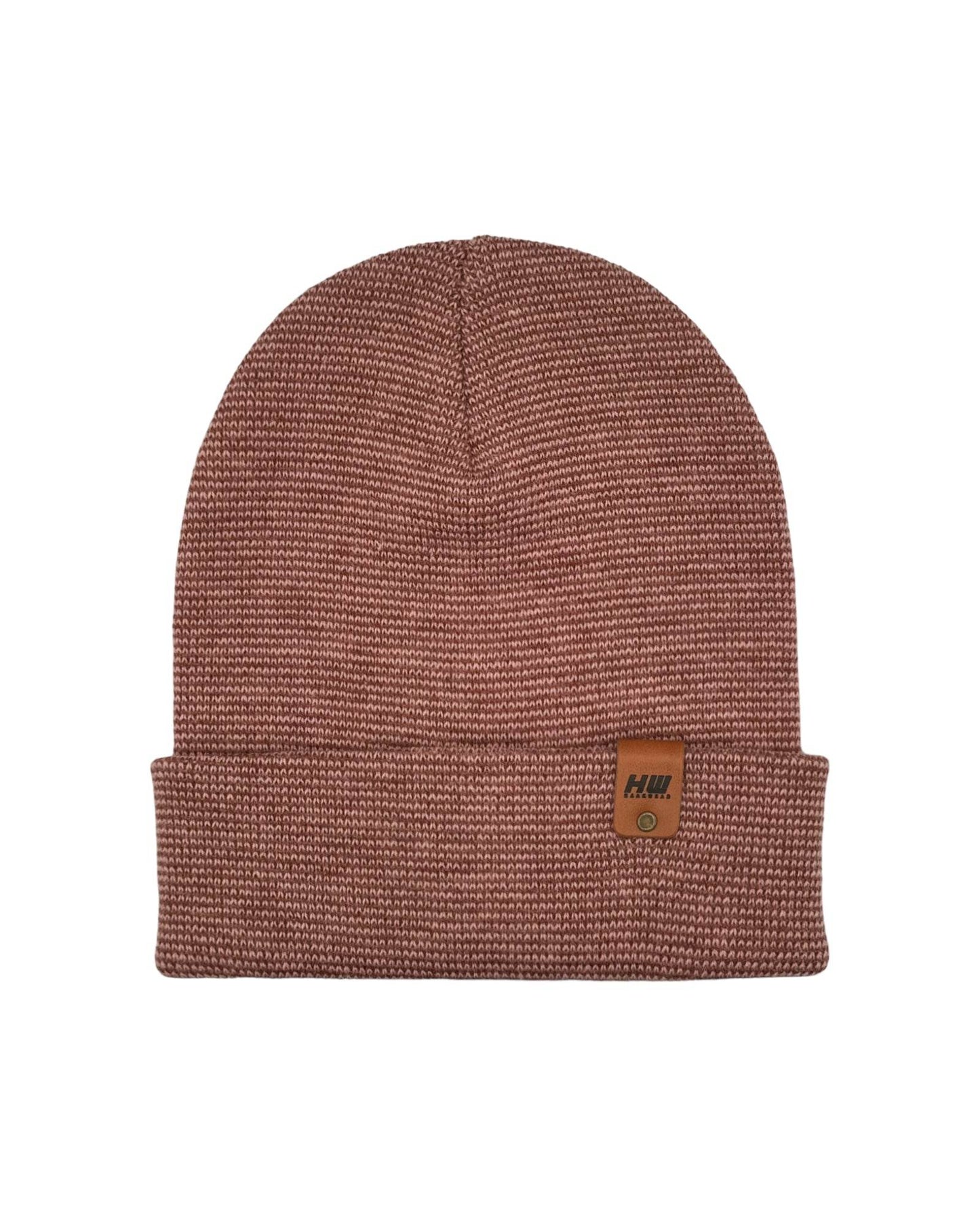 Classic Fusion Cuffed Beanie, Burgundy and Pink