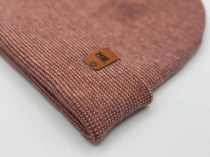 Classic Fusion Cuffed Beanie, Burgundy and Pink