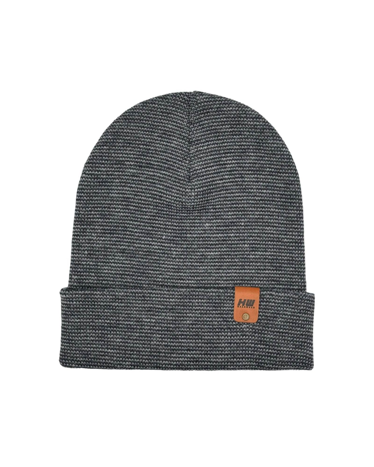 Classic Fusion Cuffed Beanie, Gray and Denim Blue