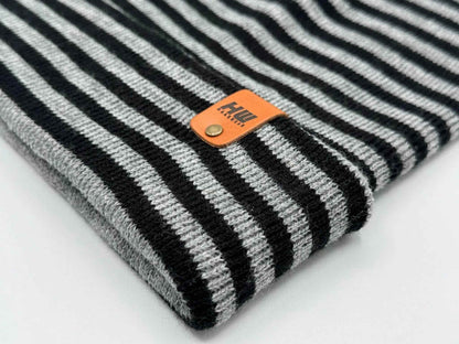 Classic RoRo Cuffed Beanie, Black and Gray