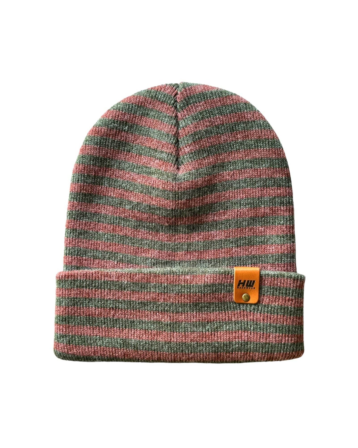 Classic RoRo Cuffed Beanie, Burgundy and Green
