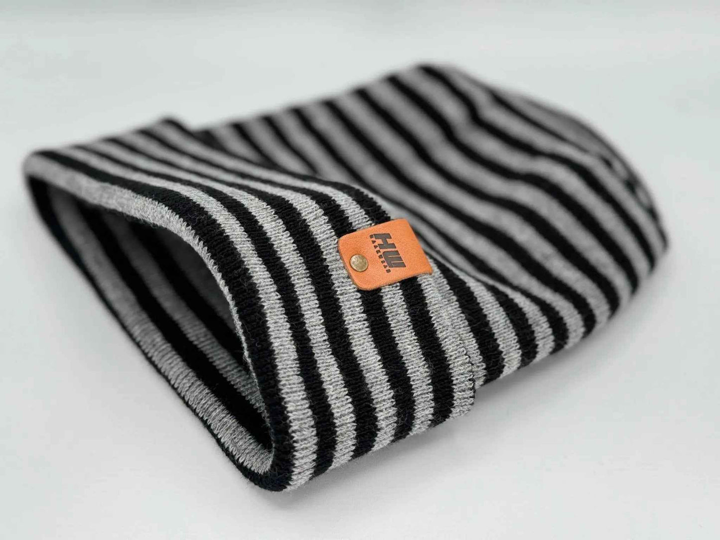 Patented H Stitch RoRo Cuffed Beanie, Black and Gray