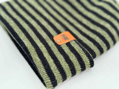 Patented H Stitch RoRo Cuffed Beanie, Black and Green